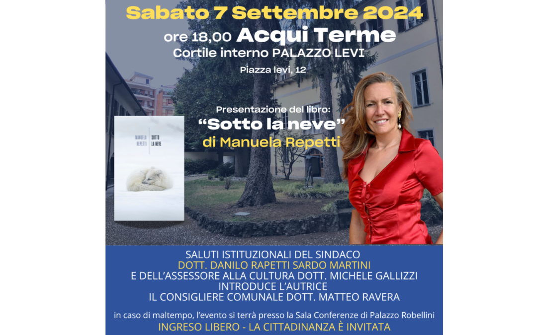 Sabato 7 Settembre 2023 ore 18,00 Acqui Terme, Cortile interno Palazzo Levi